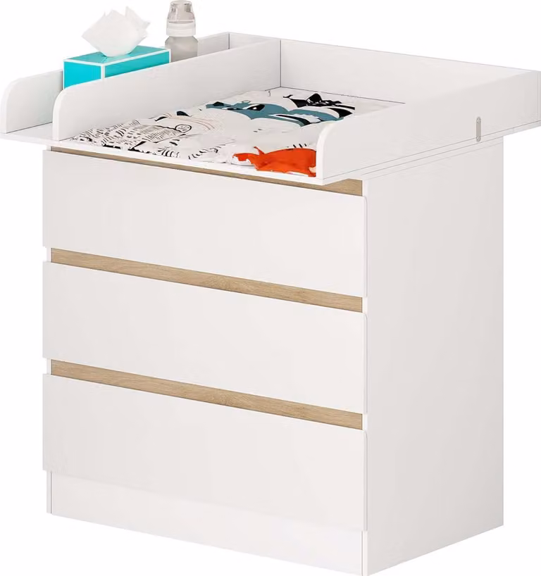 Fasciatoio 2 in 1 Rootz - Comò per la cameretta - Mobile contenitore - Altezza comoda - Design sicuro - Ampio spazio di contenimento - 80 cm x 48 cm x 78 cm