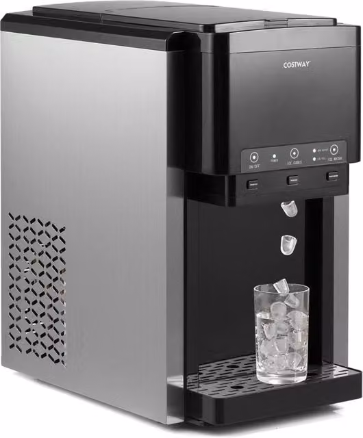 Distributore acqua 3 in 1 macchina ghiaccio 20 kg giorno 12 pezzi 9 min-Riempimento manuale automatico cucina ufficio