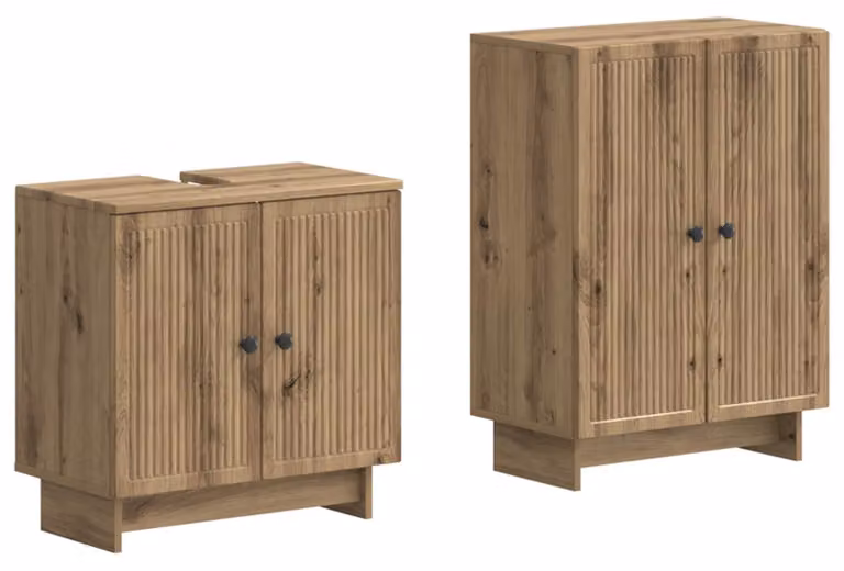 Set di due mobili da bagno in legno effetto "Artisan Eiche"