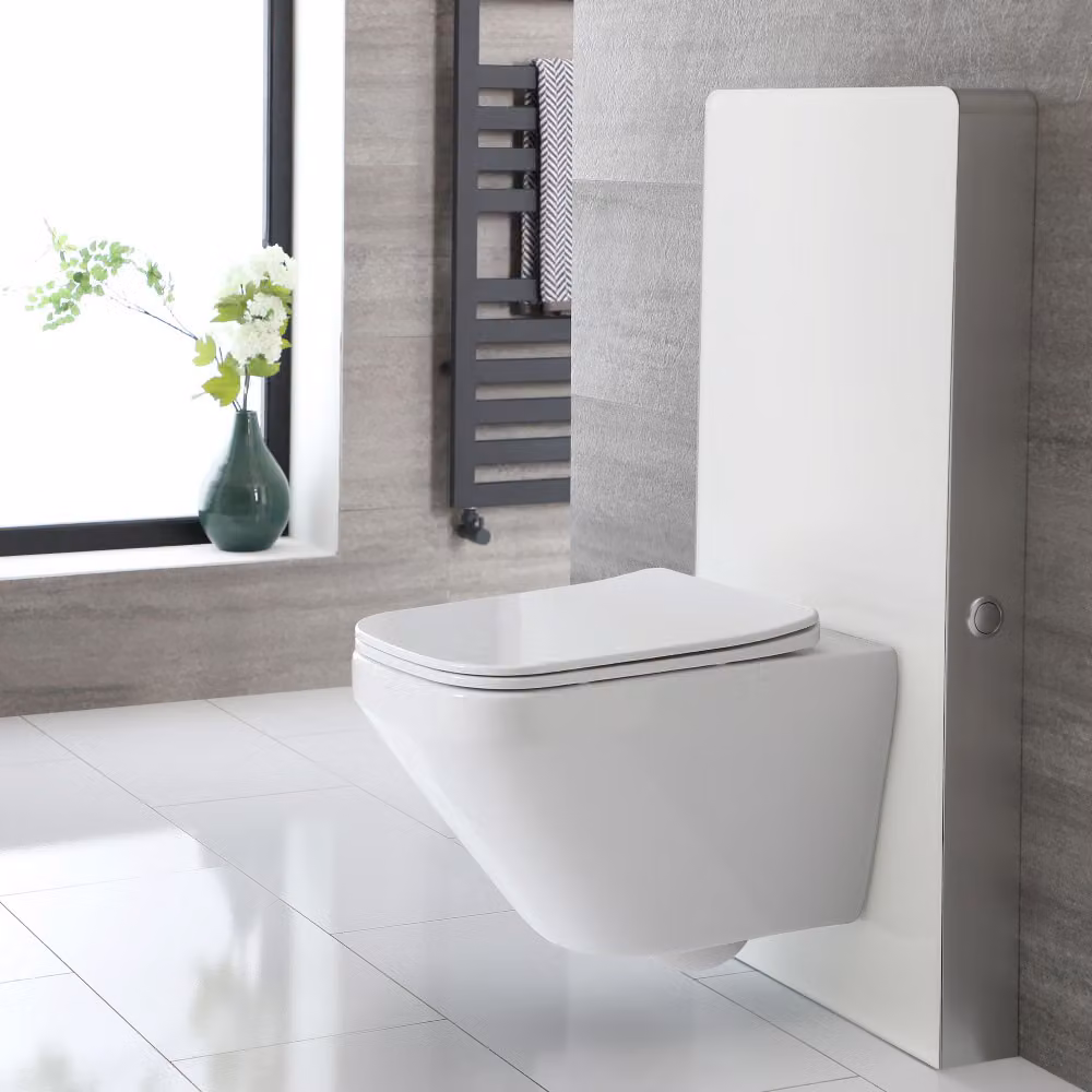 Sanitario Bianco Senza Brida Milton con Telaio Esterno Bianco 500mm - Saru