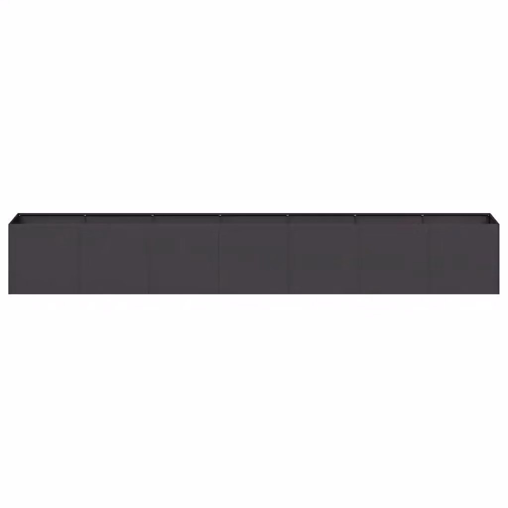 Fioriera rettangolare moderna per esterni HELLOSHOP26 in acciaio nero con fondo aperto L: 280 cm, P: 40 cm, H: 40 cm – 2