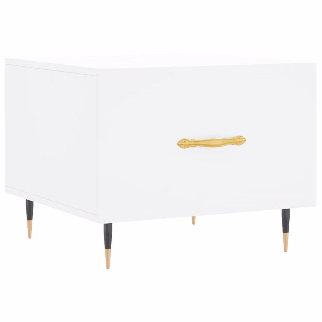 Tavolino da Salotto Bianco 50x50x40 cm in Legno Multistrato