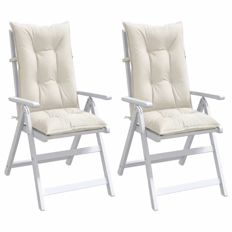 Set di 2 cuscini per schienale alto vidaXL in tessuto beige mélange, L 120 cm x L 50 cm x H 7 cm