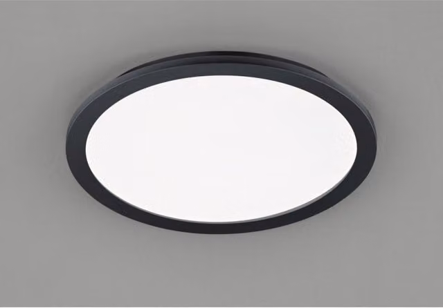 Plafoniera rotonda Camillus Trio Leuchten con LED dimmerabile, colore nero, IP44, Ø 40 cm