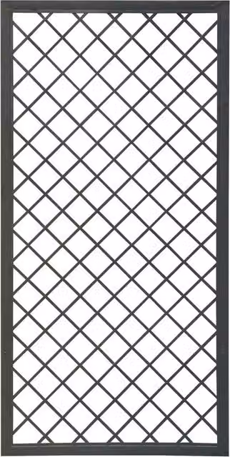 Set di 2 tralicci fissi con cornice Verdemax in metallo antracite, L: 90 cm, H: 180 cm