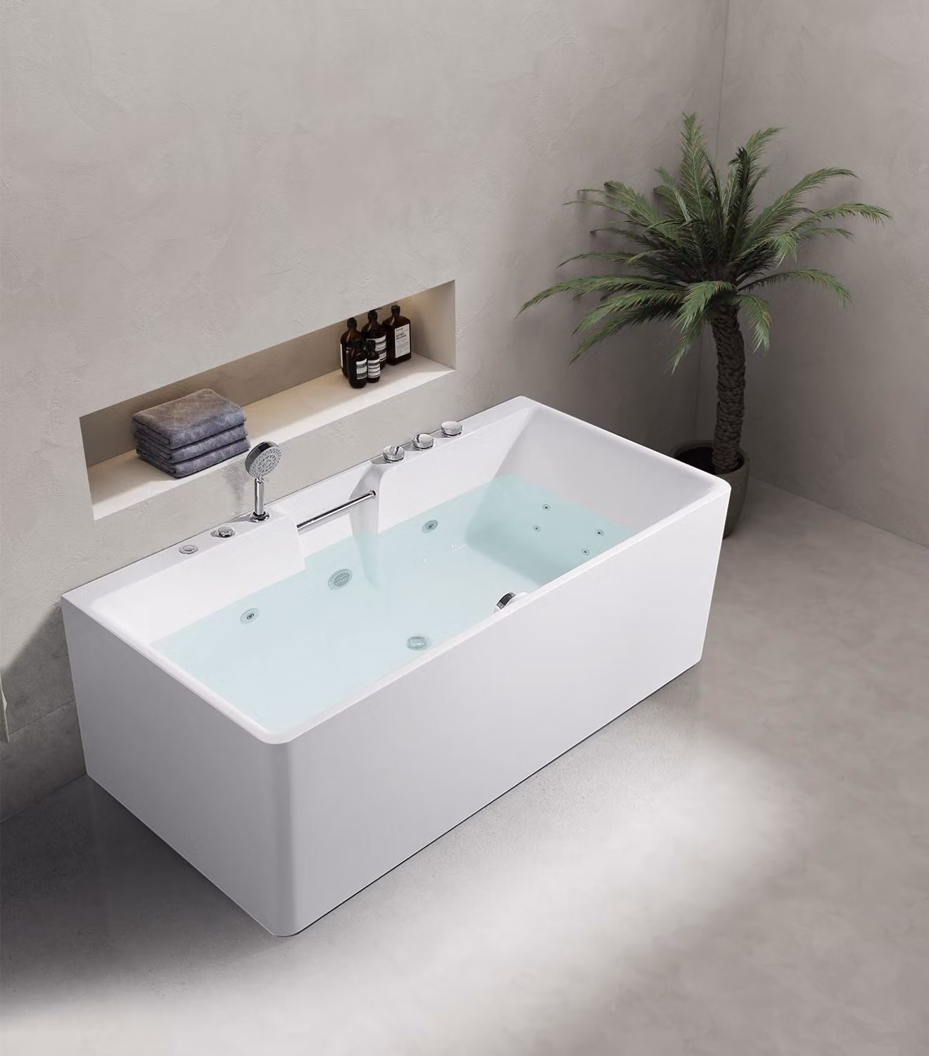 Whirlwanne Indoor Whirlpool Badewanne Home Spa Weiß Wanne Relax