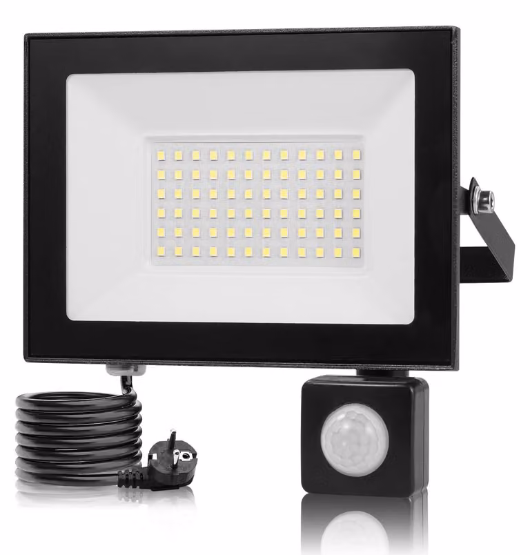 Faretto LED da esterno - 50 W - Grado di protezione IP66 - 6500 K (bianco freddo) - 220–240 V - 1 pezzo - Adatto per uso esterno - Spina di tipo EU