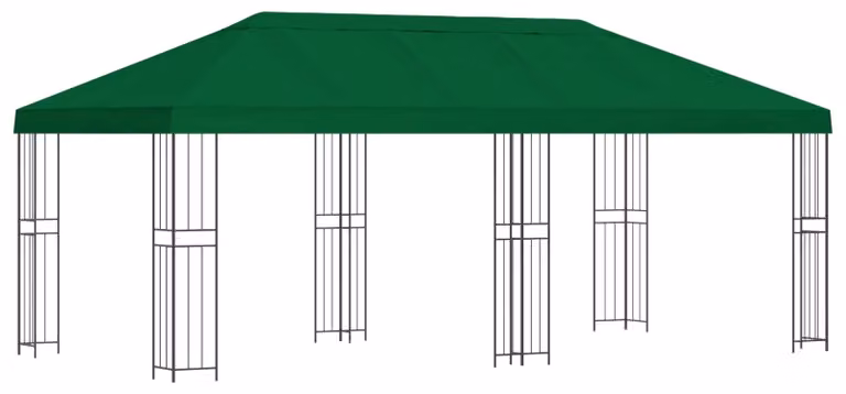 Gazebo con pareti laterali 6 x 3 m Verde Poliestere e Acciaio
