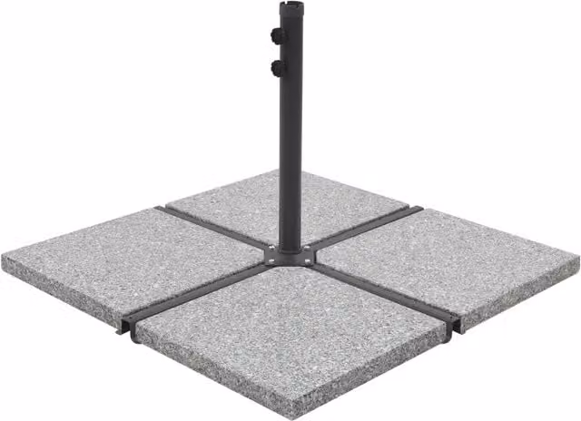 Set di 4 piastre pesi in granito grigio per parasole VIDAXL, peso totale 100 kg