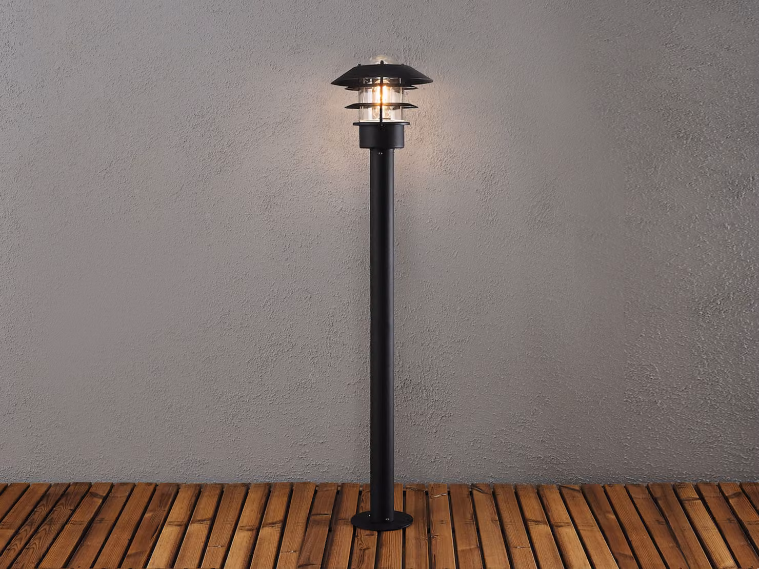 Lampada da percorso a LED in alluminio per l'illuminazione di vialetti e giardini, 98 cm, nera