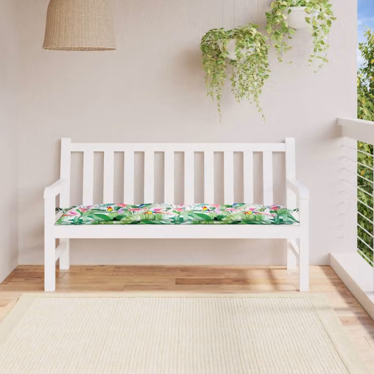 vidaXL Cuscino per Panca Multicolore L: 150 cm, P: 50 cm, H: 7 cm in Tessuto Oxford Traspirante e Idrorepellente