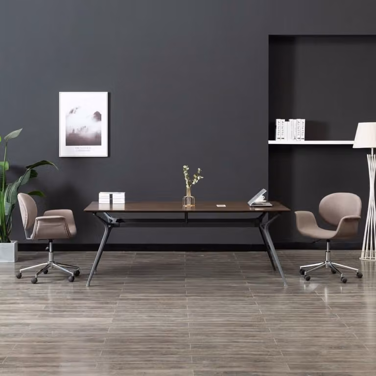 The Living Store sedia da pranzo girevole in tessuto taupe