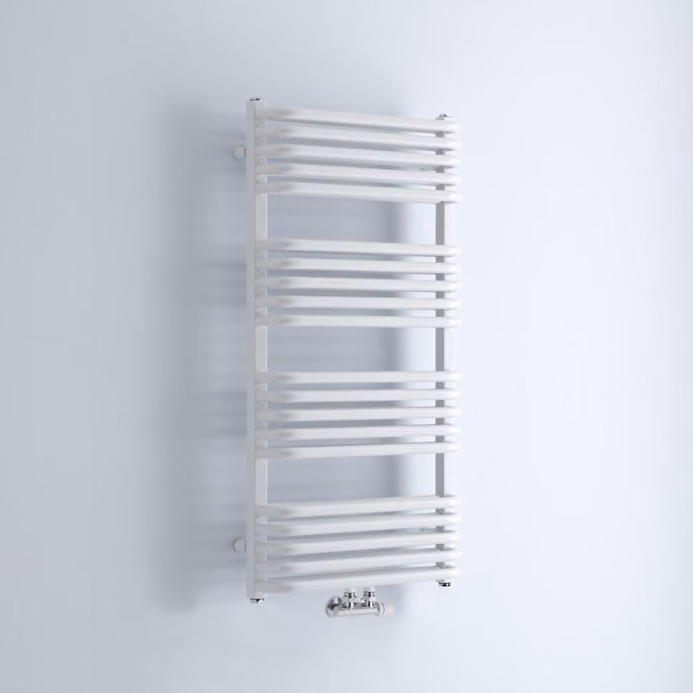 Scaldasalviette Termoarredo Bagno Curvo con Attacco Centrale - 790W - 1000 x 500mm - Bianco - Arch