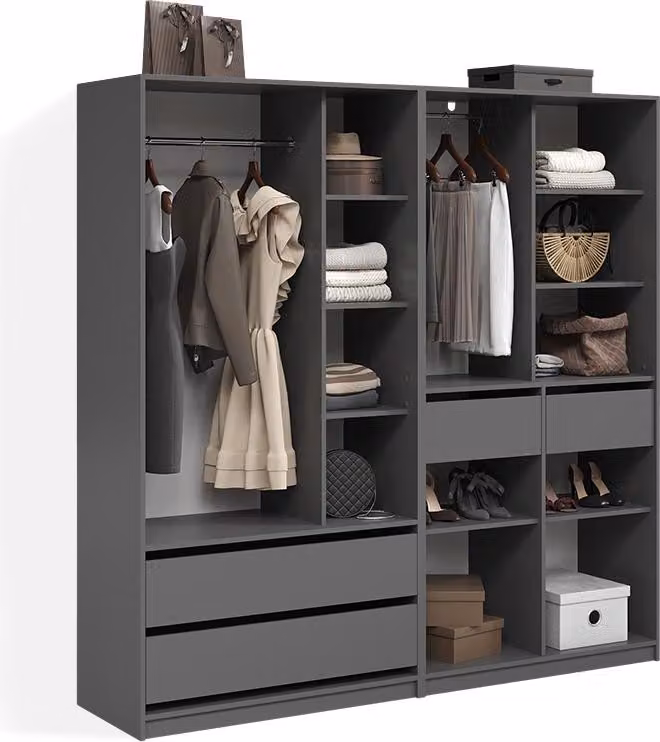 Armadio Livinity Trento Antracite Set di 2, Model 58979