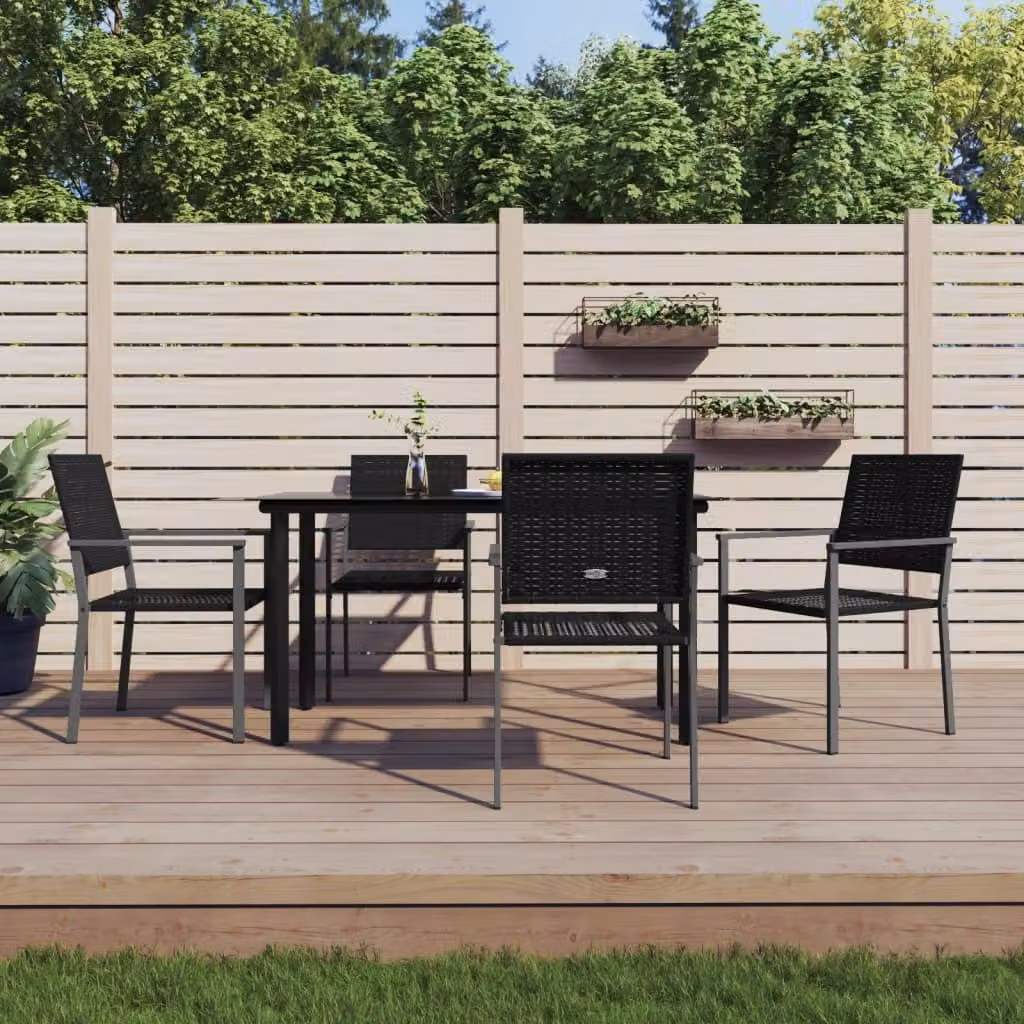 Maison Exclusive - Set da pranzo da giardino a 5 pezzi in rattan sintetico e acciaio