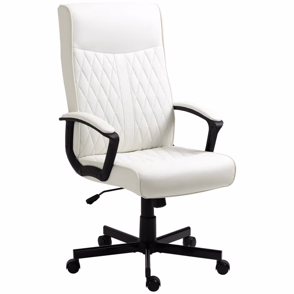 Sedia da Ufficio XYLO Bianca con Schienale Alto, Regolabile e Inclinabile, L/P/H: 65 x 65 x 102-112,5 cm – 2
