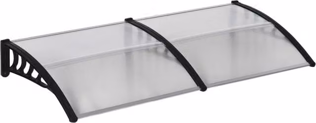 Tettoia a falda unica per porta d'ingresso, 200 x 96 x 27 cm, tetto con protezione UV, protezione dalla pioggia, protezione solare per uso esterno,