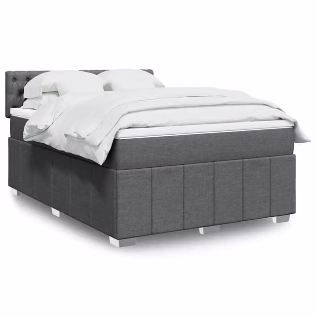 Giroletto a Molle con Materasso Grigio Scuro 140x200cm Tessuto 3287099