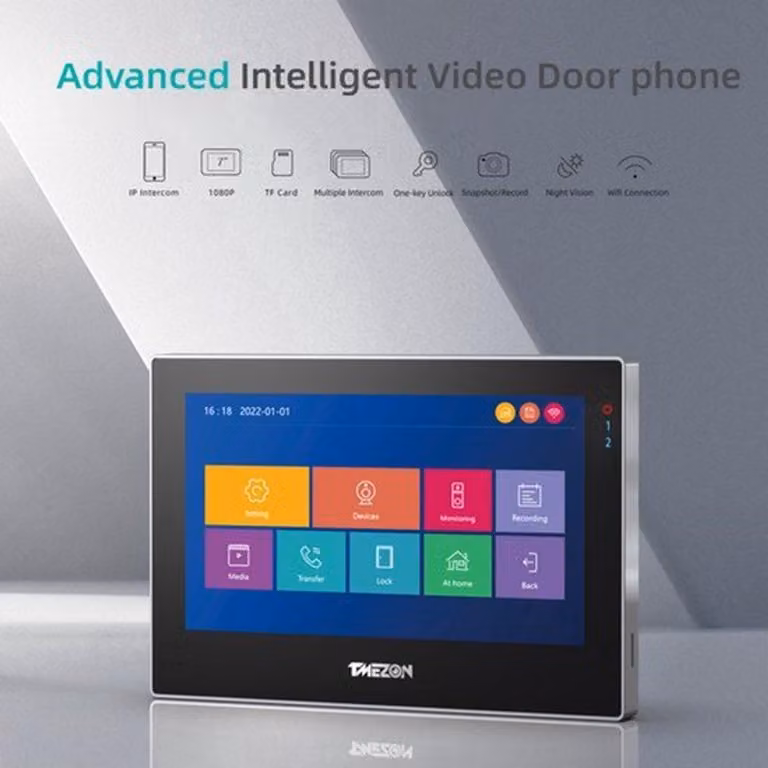 Kit videocitofono per esterni, con schermo touchscreen da 7 pollici, risoluzione 1080P e controllo tramite app
