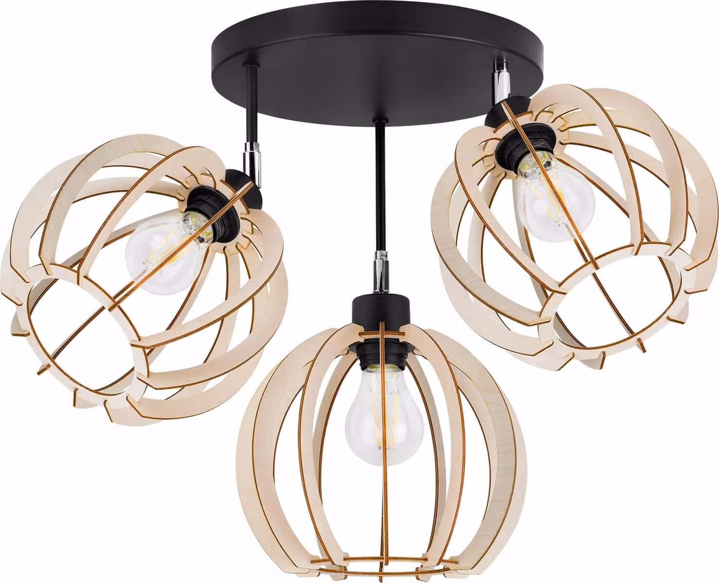 Moderna Lampada A Sospensione A Led In Legno
