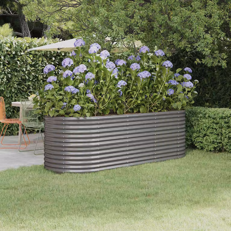 Letto rialzato da giardino vidaXL in acciaio zincato grigio L: 224 cm, P: 80 cm, H: 68 cm