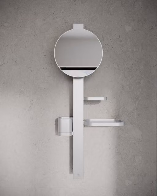 Specchio ingranditore tondo Silver Ideal Standard L: 31 cm, H: 71.7 cm, P: 16 cm