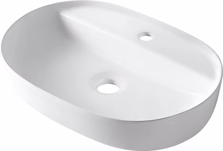 BALNEO, lavabo da appoggio per piano ALVIO, 61,5 x 41,5 cm, Vetroceramica