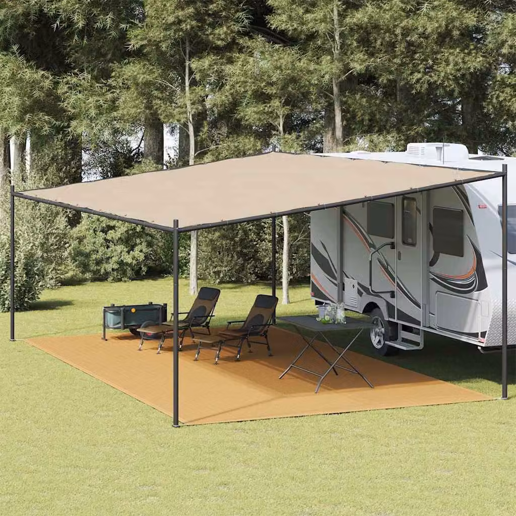 Tappeto da tenda vidaXL colore sabbia per giardino e terrazza, resistente ai raggi UV, L: 700 cm, P: 400 cm
