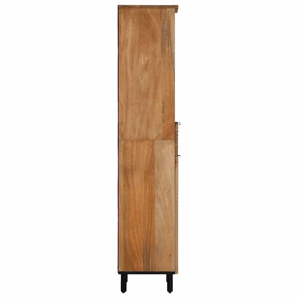 Mobile da Bagno Moderno vidaXL in Legno di Mango Marrone con Ante a Cerniera e Ripiano Aperto L/P/H: 38 x 33 x 160 cm – 2