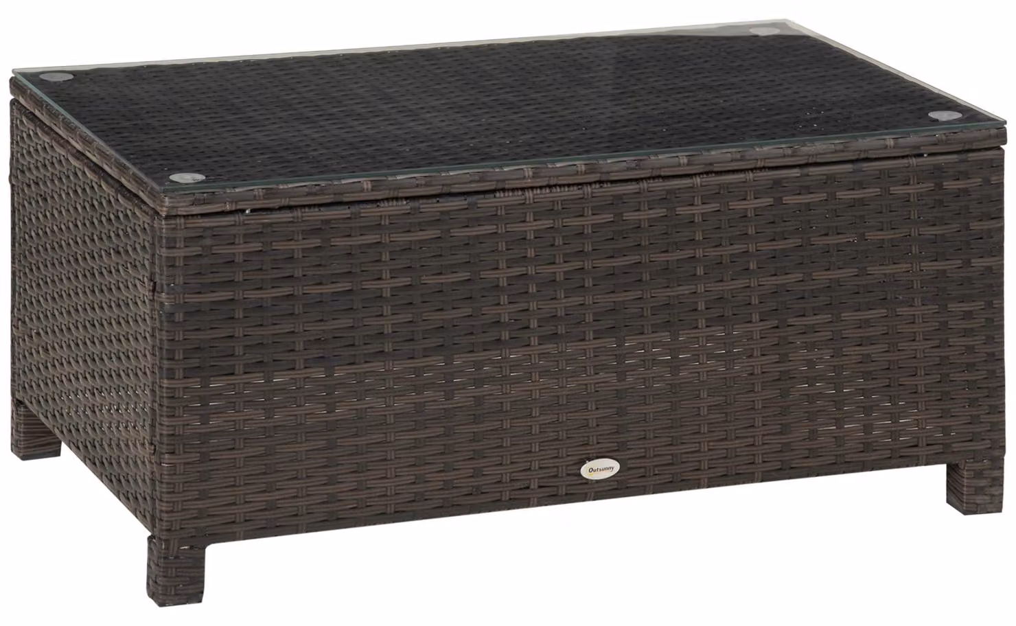 Tavolino da giardino, tavolino da salotto, tavolo da giardino, tavolo da balcone in polyrattan marrone 85 x 50 x 39 cm
