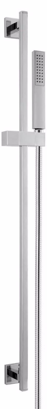 Herzbach LIVING SPA Set di barra a muro angolare 900 mm con doccetta a mano in ottone cromato