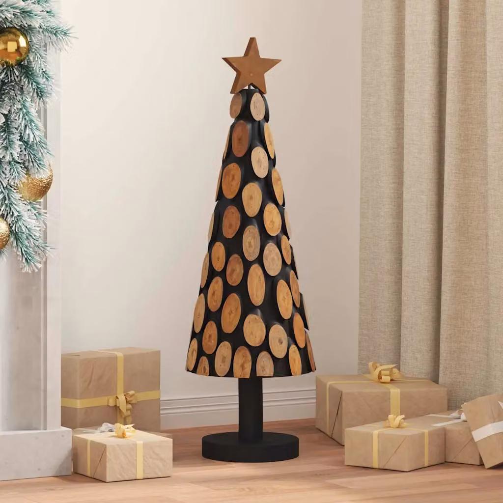 Albero di Natale vidaXL in legno di teak marrone, Altezza: 90 cm