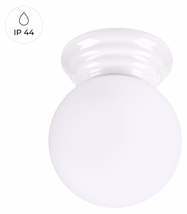 Lampada da soffitto ALBANO bianca 1xG9x8W in Vetroceramica / gesso, dimensioni: 12x12x16 cm, IP44, Pure Lume