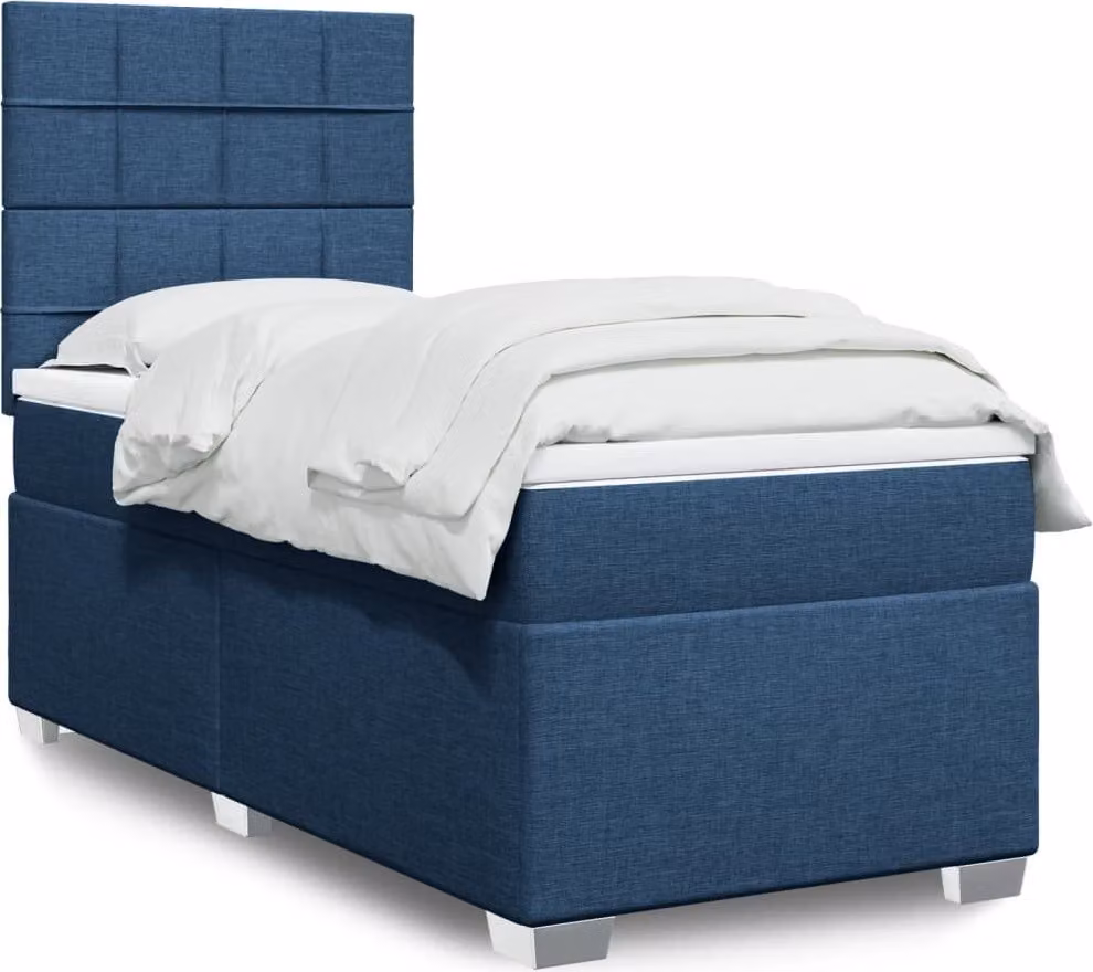Maison Exclusive - Letto boxspring con materasso blu 90x200 cm Tessuto