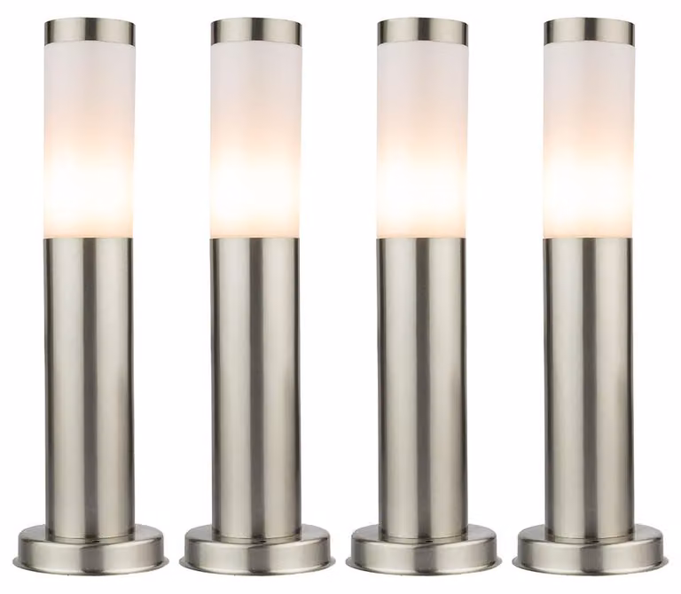 set di 4 lampade da terra a LED in acciaio inox per esterni