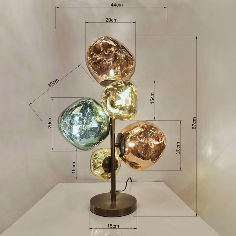 KARE Lampada da tavolo Burbuja, Multicolore, Soggiorno / Sala da pranzo, Vetro, Moderno, Lampada da tavolo