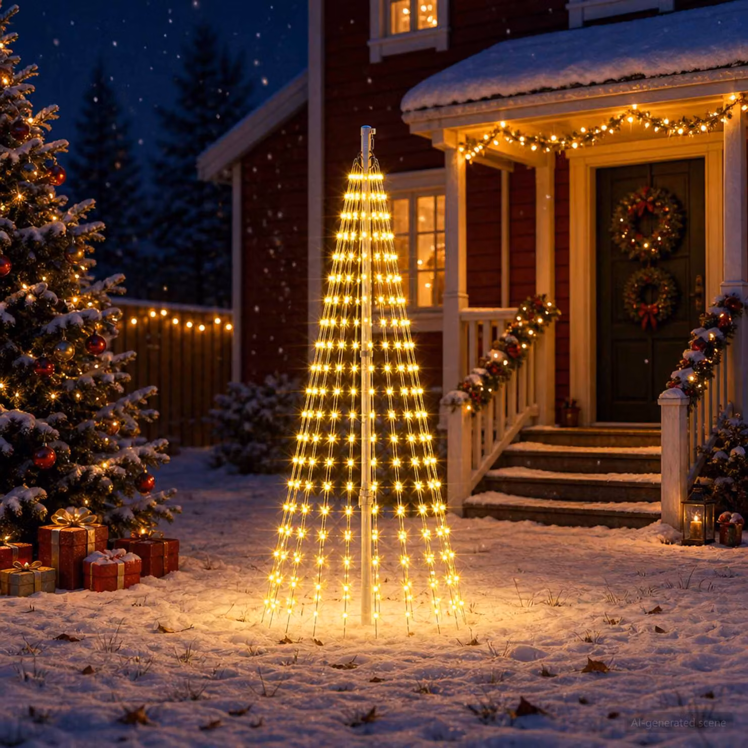 vidaXL Luci per albero di Natale con picchetti 270 LED Bianco caldo e