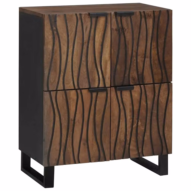 Mobile porta media vidaXL in legno di mango color marrone stile rustico