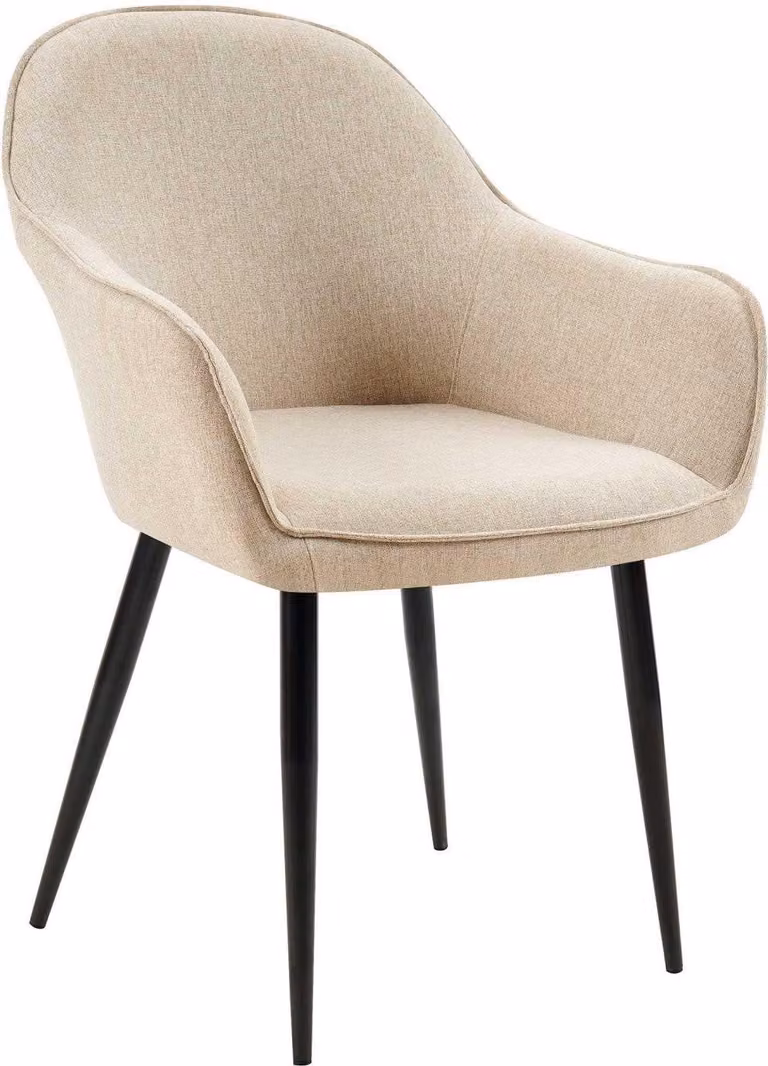 Sedia da pranzo con imbottitura in tessuto - seduta confortevole - stile moderno, resistente ai graffi per pavimenti | Colore: Taupe