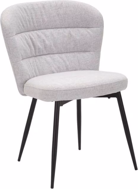Set di 2 sedie Losanna Vikasa Home moderne in tessuto grigio con gambe in metallo nero per la tua sala da pranzo