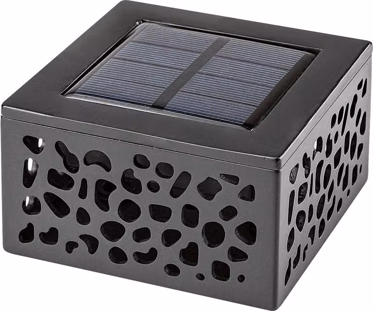Rabalux 7032 Luce solare Medulin, 0,5W, 3000K, 8lm, nero-grigio-bianco, quadrato, bianco caldo, 8,5cm