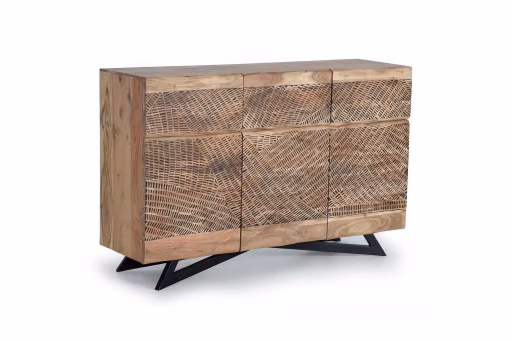 Credenza moderna in legno di acacia e metallo Giner y Colomer colore marrone – 2