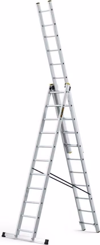 Drabest | Scala Alluminio 3 Éléments 3x11 Gradini 150 kg - Antiscivolo - Polyvalente - Sicura