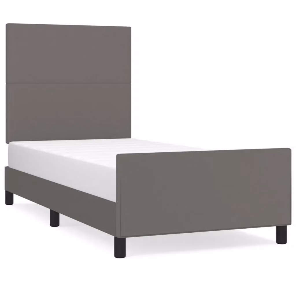 Letto con testiera in similpelle color crema L/P/H: 100 x 200 cm – 2