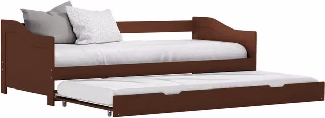 Dormeuse estraibile vidaXL in legno e metallo marrone con cassetti L/P/H: 205 x 90 x 66 cm