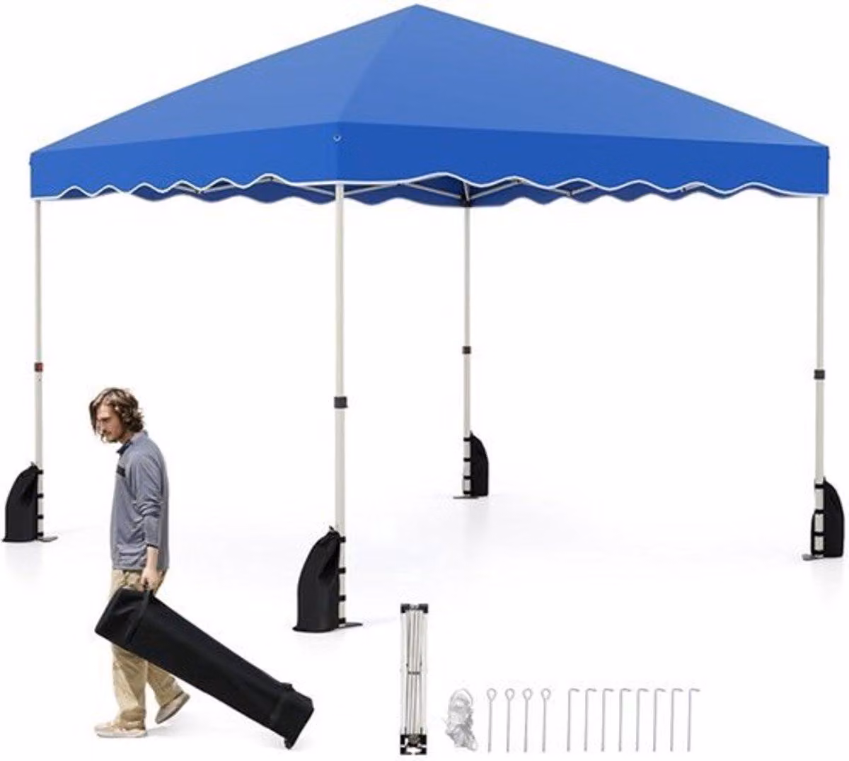 Casetta da giardino - Pieghevole - A tenda - Blu - Impermeabile - Include una borsa per il trasporto
