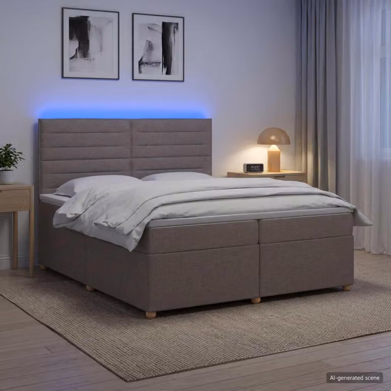 Maison Exclusive - Letto boxspring con materasso Taupe 200 x 200 cm Tessuto