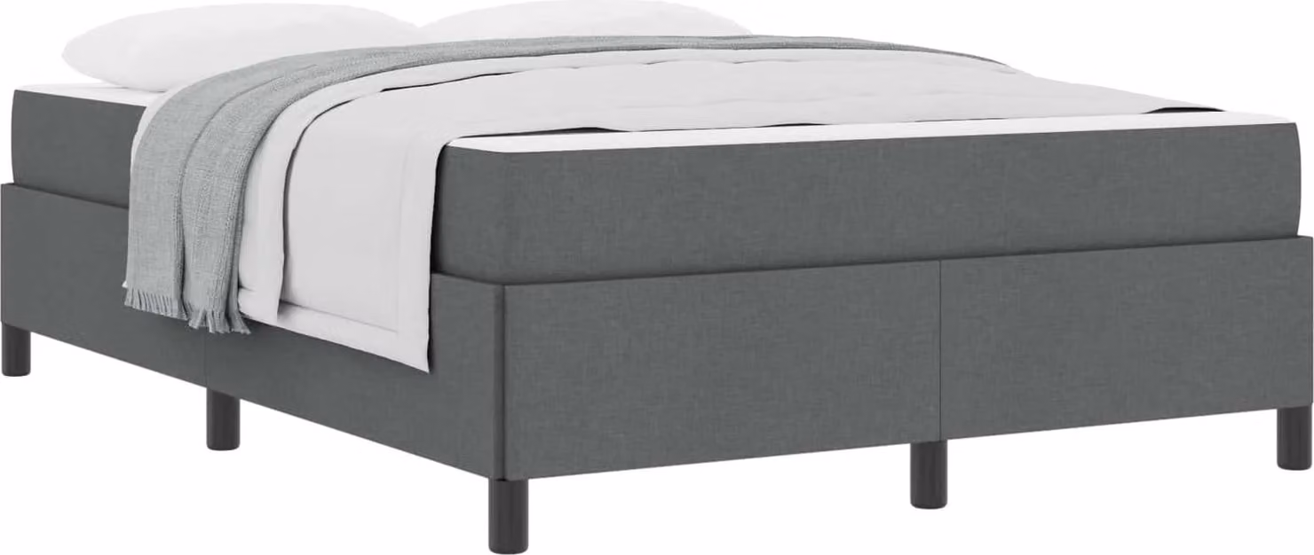 Letto a molle Grigio scuro 140 x 200 cm Tessuto