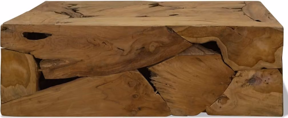 Tavolino da Caffè in Autentico Legno di Teak 90x50x30cm Marrone