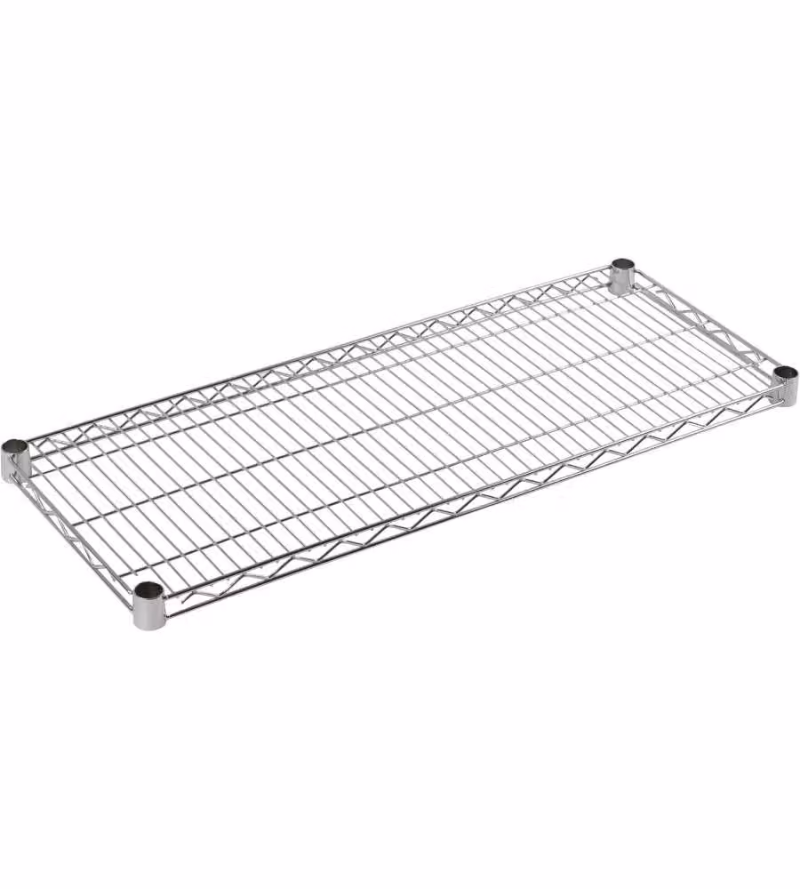 Archimede Ripiano in Filo d'Acciaio Cromato 46 x 46 x 4 cm - Grigio